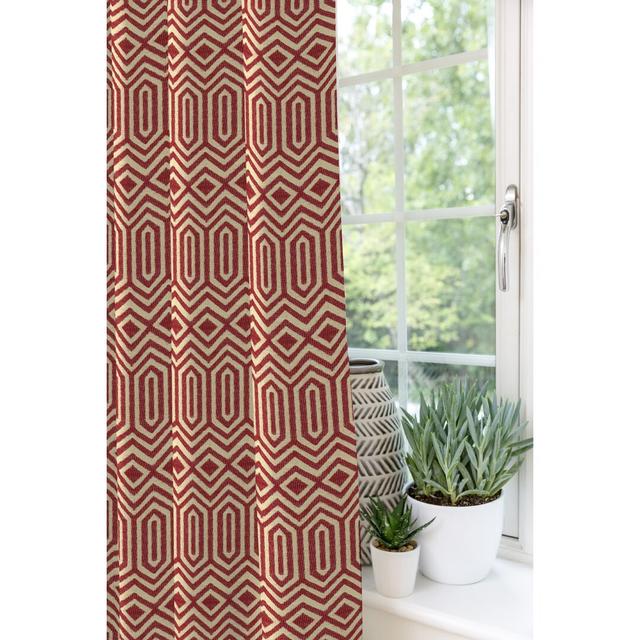 Wescott Cotton Eyelet Blackout Thermal Curtains (Set of 2) George Oliver Panel Size: Width 167 x Drop 228 cm, Colour: Red on Productcaster.