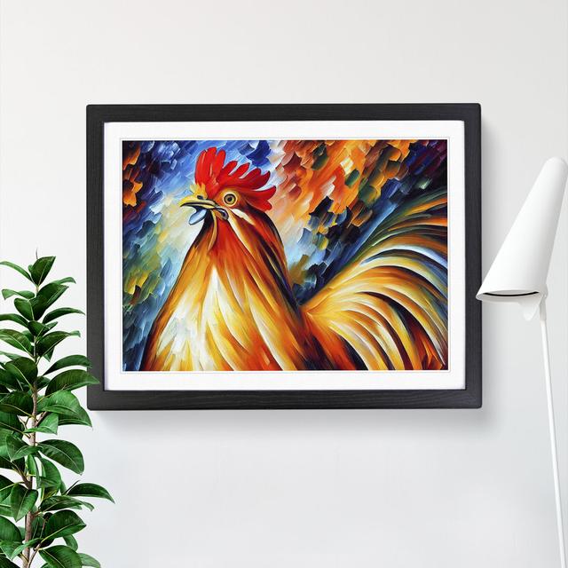 XH1022-7543X Rooster Vol.1 Abstract - Single Picture Frame Painting Brambly Cottage Size: 34cm H x 46cm W x 2cm D, Frame Colour: Black on Productcaster.