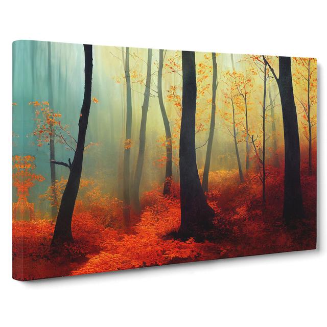 Pleasant Autumn Forest - Wrapped Canvas Print Alpen Home Size: 35cm H x 50cm W x 3cm D on Productcaster.