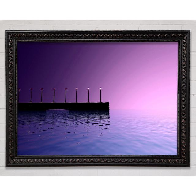 Purple Sky Pier Framed Print Highland Dunes Size: 42cm H x 59.7cm W on Productcaster.