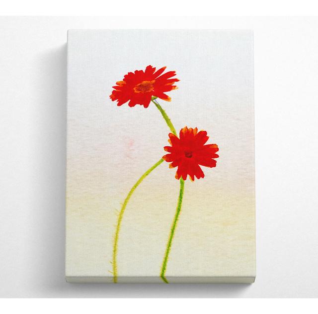 Twin Red Daisies - Wrapped Canvas Art Prints Latitude Run Size: 101.6cm H x 142.2cm W on Productcaster.