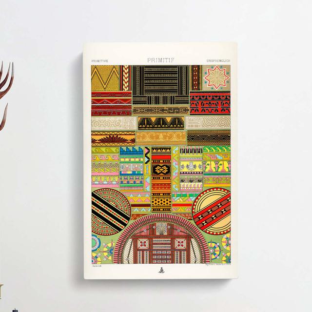 Primitive Patterns - Wrapped Canvas Print East Urban Home Size: 50cm H x 35cm W x 3cm D on Productcaster.