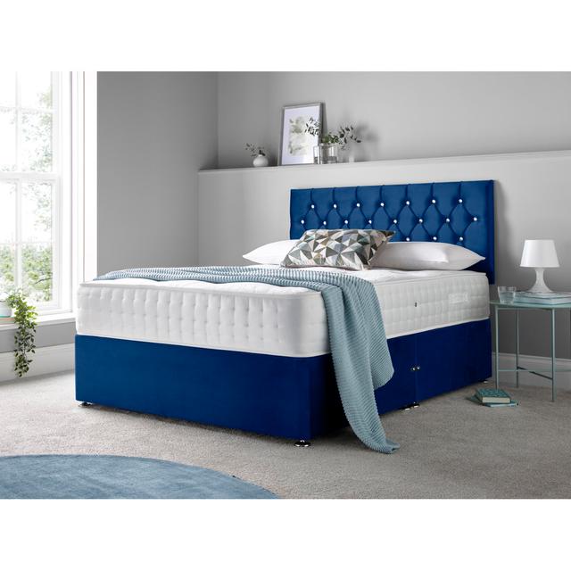 Matherville Divan Bed Set Rosdorf Park Colour: Blue, Storage Type: Left Side Drawers, Size: Super King (6') on Productcaster.