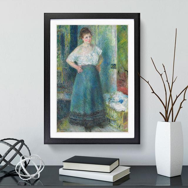 The Laundress by Pierre-Auguste Renoir - Picture Frame Painting East Urban Home Size: 36cm H x 27cm W x 2cm D, Frame Option: Black on Productcaster.