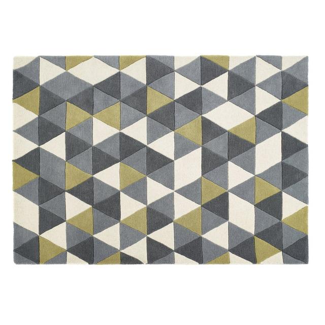 Geometric Hand Woven Ochre/Grey Area Rug Origins Rug Size: Rectangle 160 x 230cm on Productcaster.