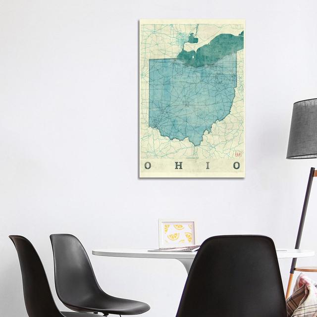 Ohio Map by Hubert Roguski - Wrapped Canvas Print Borough Wharf Size: 101.6cm H x 66.04cm W x 1.905cm D on Productcaster.