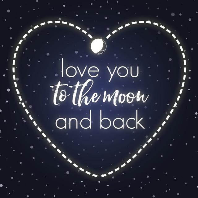 Love To The Moon And Back Stars Heart Maturi Size: 122cm H x 122cm W on Productcaster.