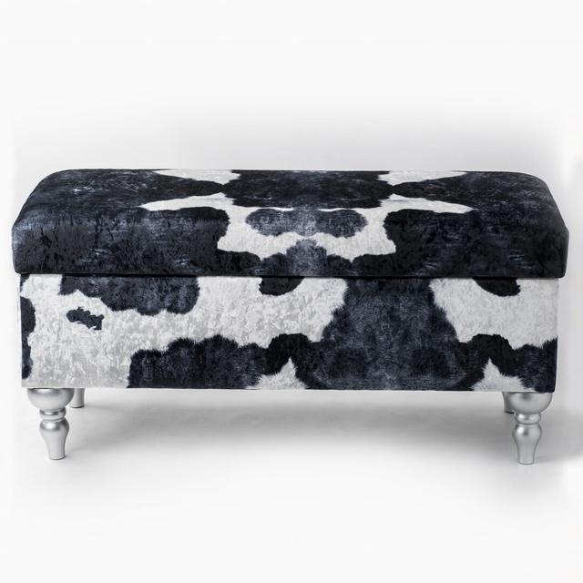 Cow Upholstered Storage Bench bench4home Size: H47 x W50 x D30cm on Productcaster.