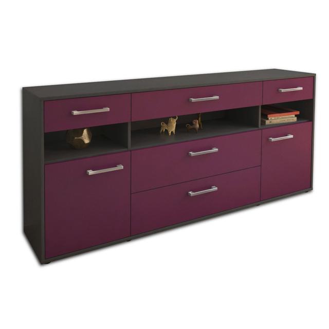 Lingerfelt 180cm Wide 5 Drawer Sideboard 17 Stories Colour: Purple/Anthracite on Productcaster.