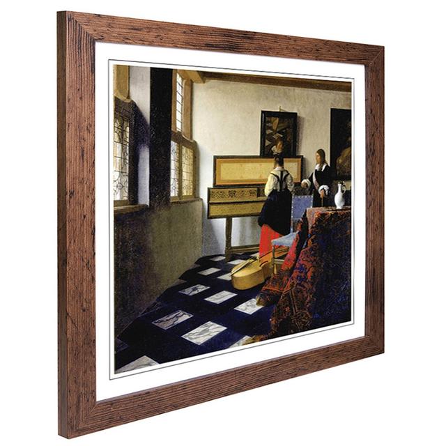 The Music Lesson by Johannes Vermeer Framed Painting Print Big Box Art Frame Colour: Walnut on Productcaster.