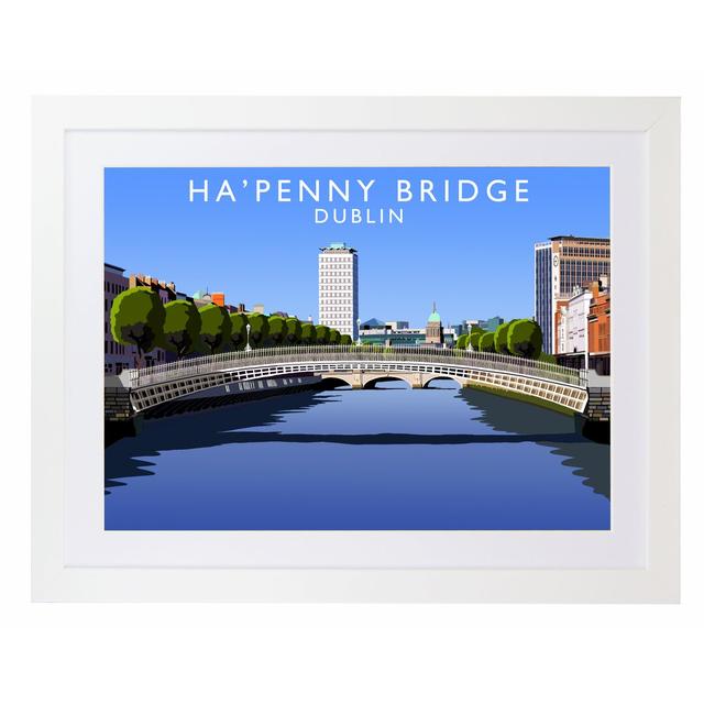 HaPenny Bridge 2 by O'Neil - Graphic Art Print on Paper East Urban Home Format: White Wood Frame, Size: 44 cm H x 54 cm W x 2.2 cm D on Productcaster.