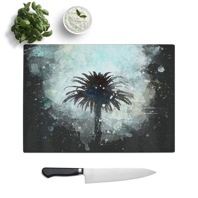 Tempered Glass Palm Tree in California Chopping Board East Urban Home Size: 28.5 cm x 39 cm on Productcaster.