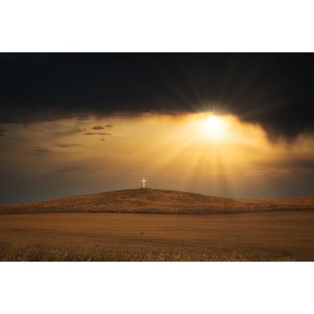 Sunset over Wooden Cross by Kat72 - Wrapped Canvas Photograph Alpen Home Size: 20cm H x 30cm W on Productcaster.