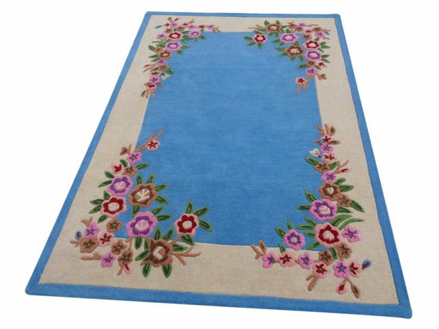 Arthurson Hand Tufted Wool Blue Rug Rosalind Wheeler Rug Size: Rectangular 160 x 230cm on Productcaster.