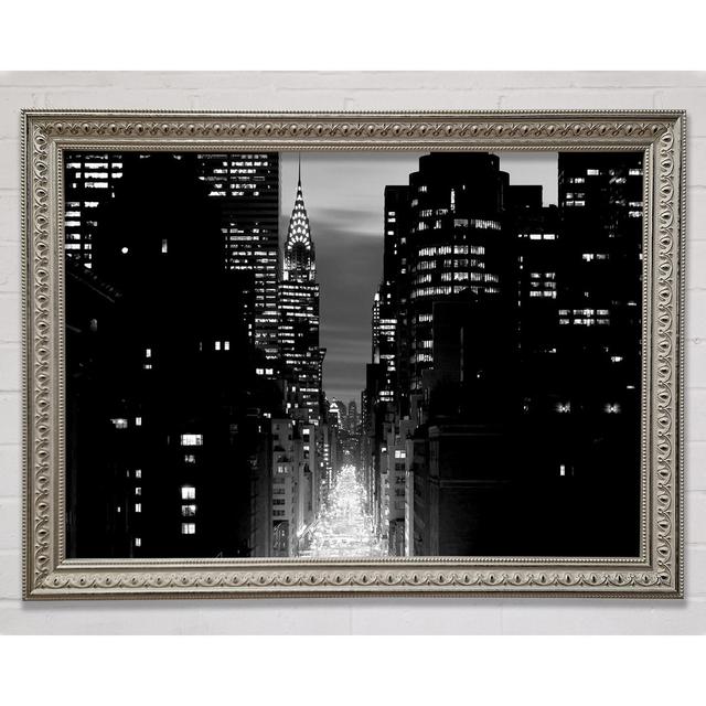 View Down 5Th Avenue New York B N W - Single Picture Frame Art Prints Ebern Designs Size: 42cm H x 59.7cm W on Productcaster.