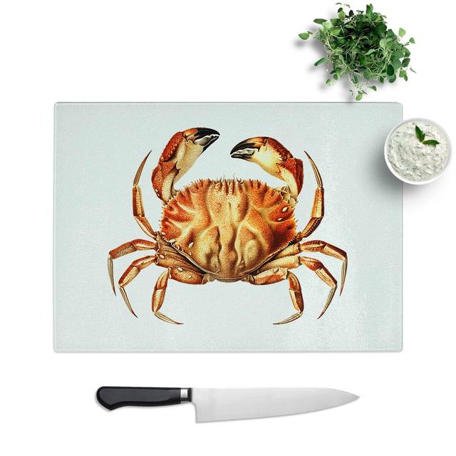 Tempered Glass Crab Chopping Board East Urban Home Size: 28.5 cm W x 20 cm L on Productcaster.