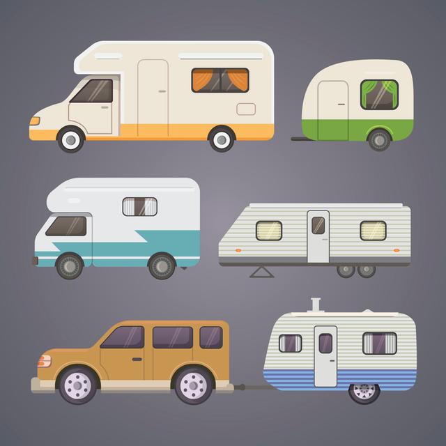 Retro Camper Trailer - Wrapped Canvas Graphic Art Rosalind Wheeler Size: 30cm H x 30cm W x 3.8cm D on Productcaster.