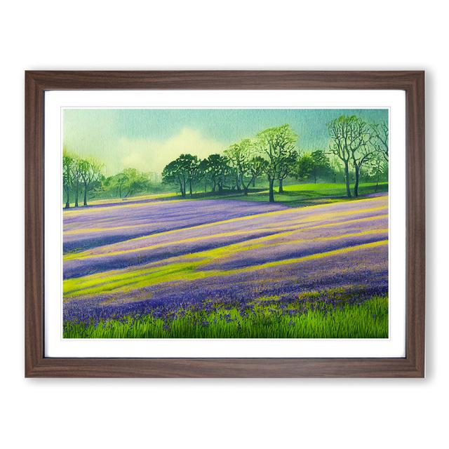 Serene Bluebell Field Vol.4 - Picture Frame Painting Marlow Home Co. Size: 25cm H x 34cm W x 2cm D, Frame Colour: Walnut on Productcaster.