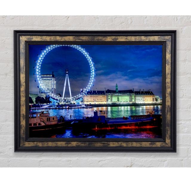 London-Eye Dusk - Einzelner Bilderrahmen Kunstdrucke Bright Star Größe: 29,7 cm H x 42 cm B x 8 cm T on Productcaster.