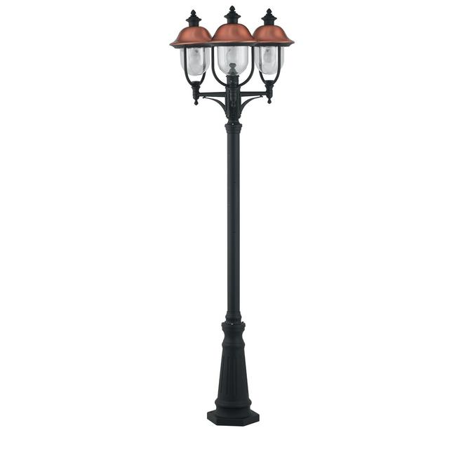 Black 1-Light 230Cm H Hardwired Lamp Post InTec on Productcaster.