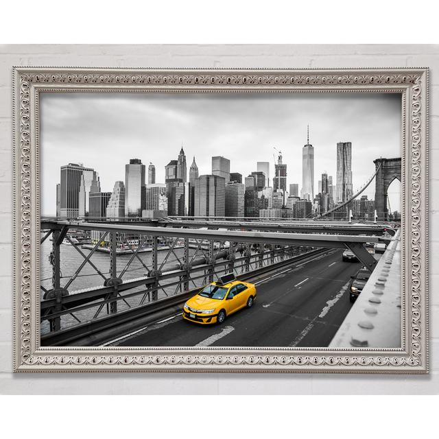 Gelbes Taxi auf der Brooklyn Bridge - Druck Bright Star Größe: 100cm H x 141,4cm B x 3cm T on Productcaster.