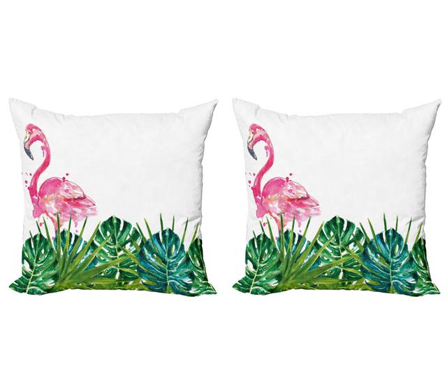 Pillow Cushion Cover Pack of 2, Exotic Nature Flamingo (Set of 2) East Urban Home on Productcaster.