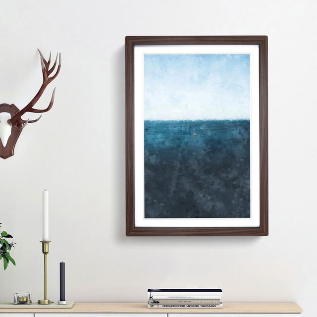 Sailing Boat Alone in the Ocean - Picture Frame Graphic Art Print East Urban Home Frame Option: Walnut Framed, Size: 63cm H x 45cm W x 2cm D on Productcaster.