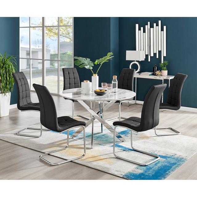 6 - Person Dining Set Canora Grey Colour (Chair): Black on Productcaster.