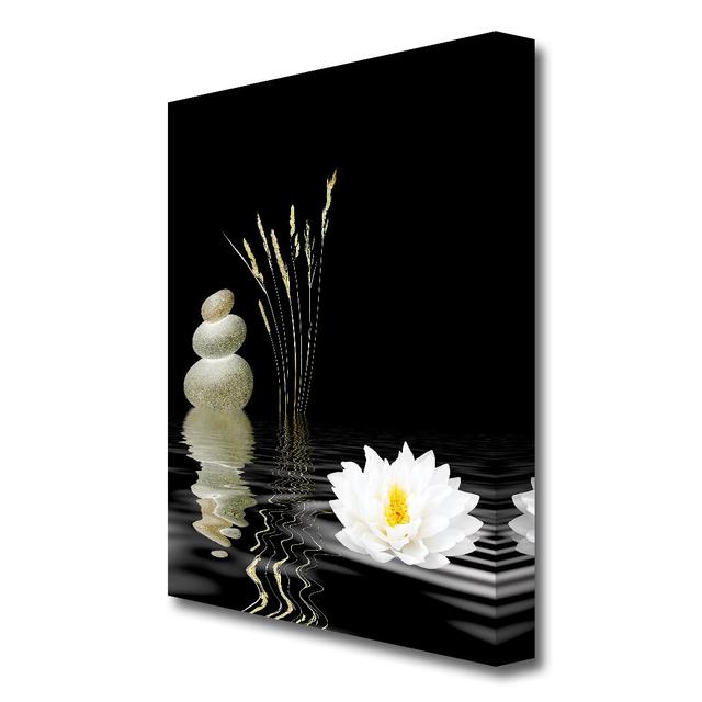 'Waterlily Reflection Ripples Ethnic' Graphic Art Print on Wrapped Canvas East Urban Home Size: 121.9 cm H x 81.3 cm W on Productcaster.