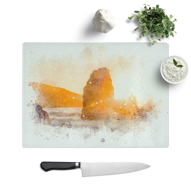 Tempered Glass Sunlight over Rodeo Beach Chopping Board East Urban Home Size: 28.5 cm W x 20 cm L on Productcaster.