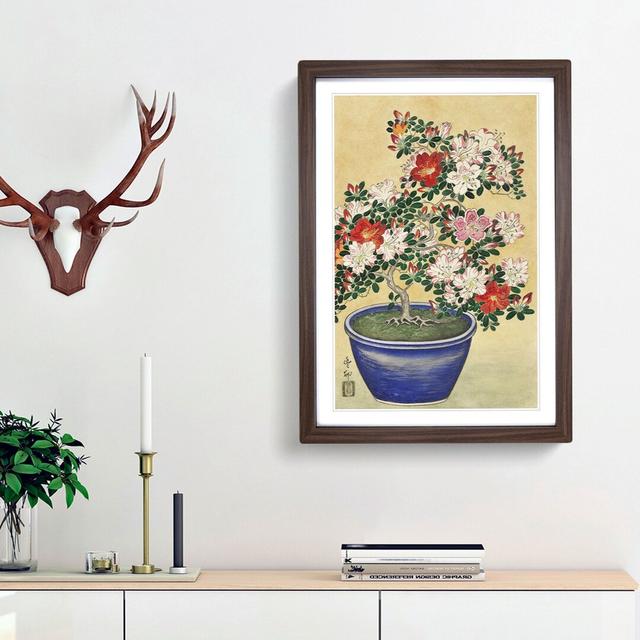 Flowering Azaleas by Ohara Koson - Picture Frame Painting Print East Urban Home Frame Option: Walnut Framed, Size: 36cm H x 27cm W x 2cm D on Productcaster.