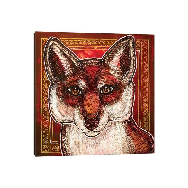 Curious Fox by Lynnette Shelley - Wrapped Canvas Painting Alpen Home Size: 45.72cm H x 45.72cm W x 3.81cm D on Productcaster.