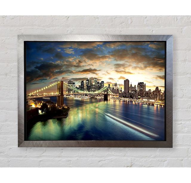 New York City Brooklyn Bridge Ansicht - Einzelner Bilderrahmen Kunstdrucke Bright Star Größe: 59,7 cm H x 84,1 cm B on Productcaster.