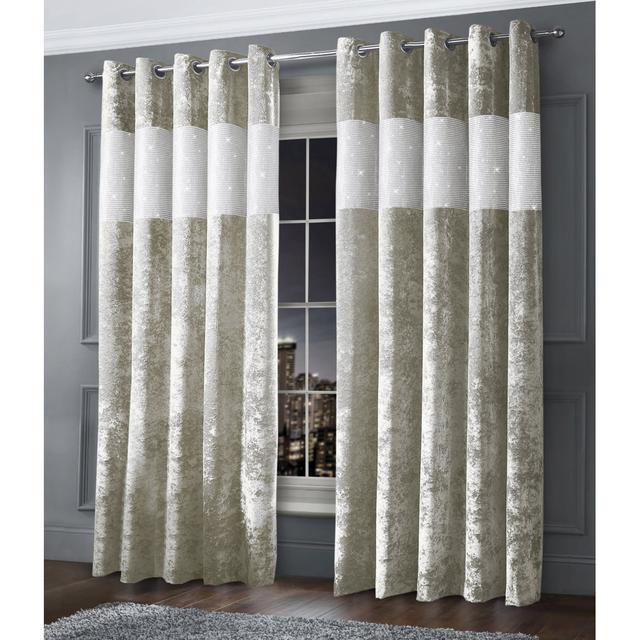 Adacia Polyester Grommet / Eyelet Curtain Panel Fairmont Park Curtain Colour: Natural, Panel Size: 90cm Width x 72cm Drop on Productcaster.