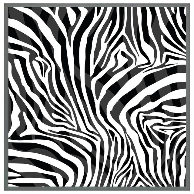 Ashalina Zebra Animal Print - Single Picture Frame Art Prints Metro Lane Size: 76cm H x 76cm W x 4cm D, Frame Colour: Grey Framed on Productcaster.