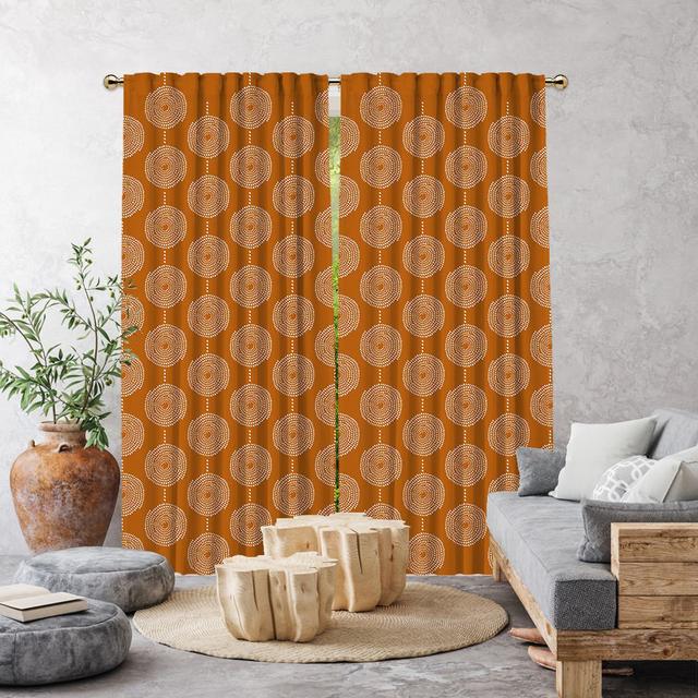 Polyester Semi Sheer Curtain Pair (Set of 2) Lilijan Home & Curtain Curtain Colour: Burnt Orange, Panel Size: 140cm Width x 245cm Drop on Productcaster.