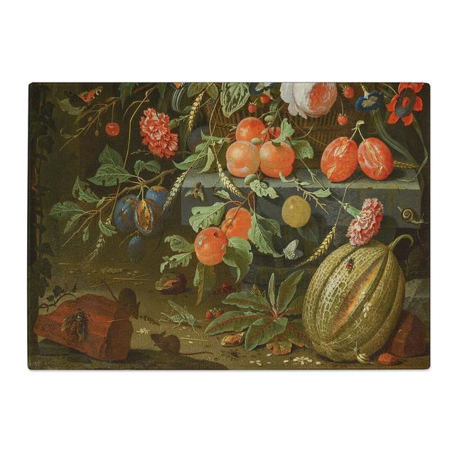 Still Life with Flowers and Fruit Vol.2 by Abraham Mignon Chopping Board East Urban Home Size: 0.4cm H x 20cm W x 28.5cm L on Productcaster.