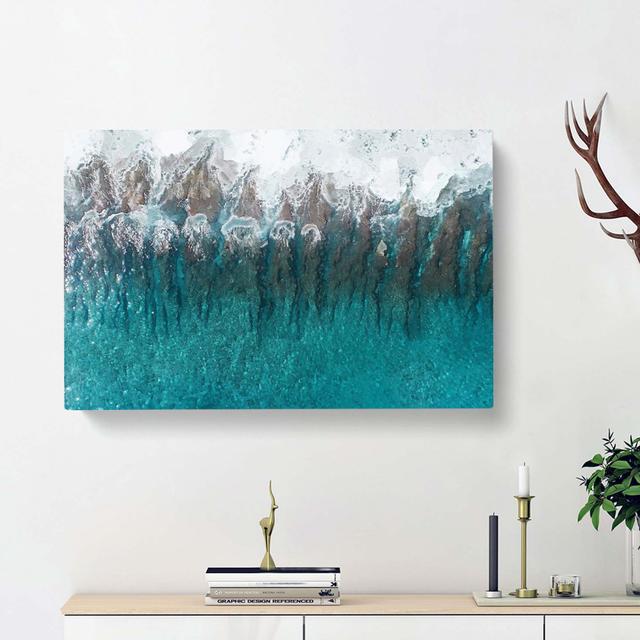 Wave Grooves in the Maldives in Abstract - Wrapped Canvas Graphic Art Print East Urban Home Size: 35cm H x 50cm W x 3cm D on Productcaster.