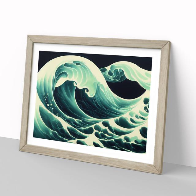 Surreal Japanese Wave Vol.2 Abstract House of Hampton Size: 25cm H x 34cm W x 2cm D, Frame Colour: Oak on Productcaster.