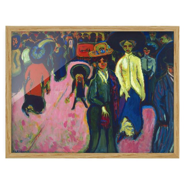 Street in Dresden by Ernst Ludwig Kirchner - Picture Frame Painting Rosalind Wheeler Size: 40cm H x 55cm W x 2cm D, Frame Option: Brown Framed on Productcaster.