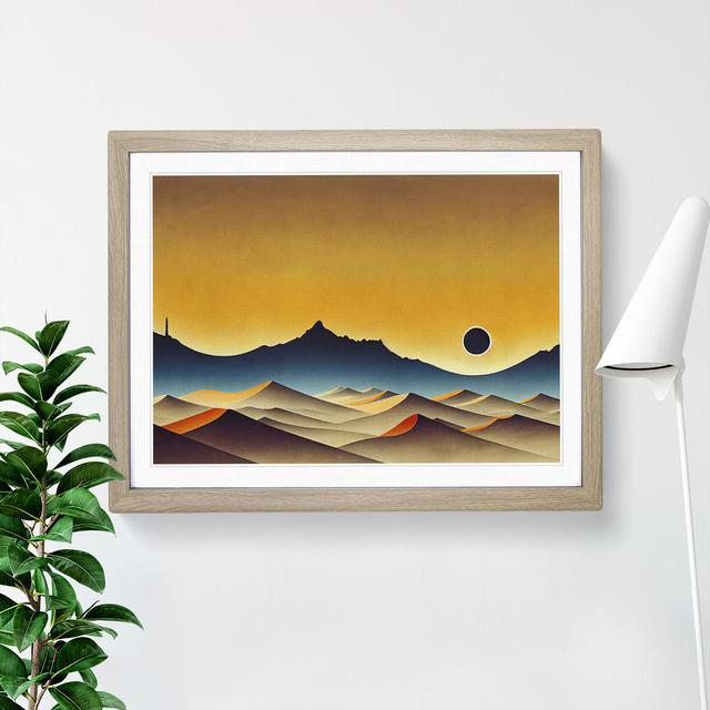 Desert Sunrise - Picture Frame Painting Alpen Home Size: 46cm H x 64cm W x 2cm D, Frame Colour: Oak on Productcaster.