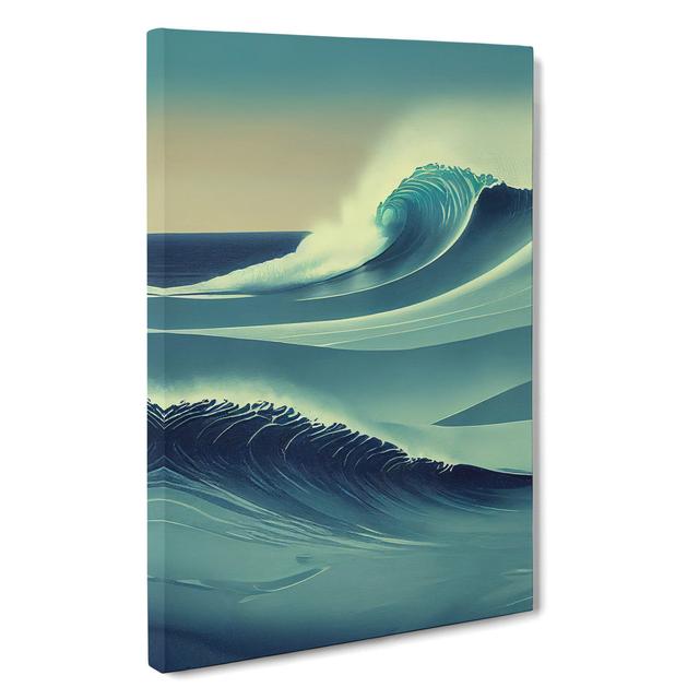 Ocean Wave No.2 - Wrapped Canvas Graphic Art House of Hampton Size: 76cm H x 50cm W x 3cm D on Productcaster.