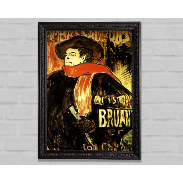 Aristide Bruant Study 2 by Henri De Toulouse-Lautrec - Single Picture Frame Art Prints Rosalind Wheeler Size: 29.7cm H x 21cm W x 3cm D on Productcaster.