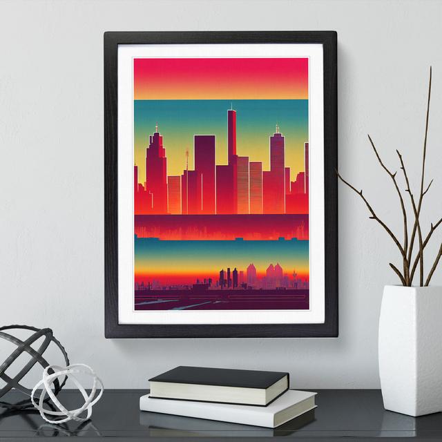 City Skyline Layers - Picture Frame Graphic Art 17 Stories Size: 34cm H x 25cm W x 2cm D, Frame Colour: Black on Productcaster.