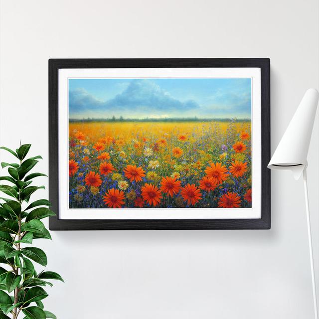 Delicious Wildflowers Floral - Single Picture Frame Painting Marlow Home Co. Size: 25cm H x 34cm W x 2cm D, Frame Colour: Black on Productcaster.