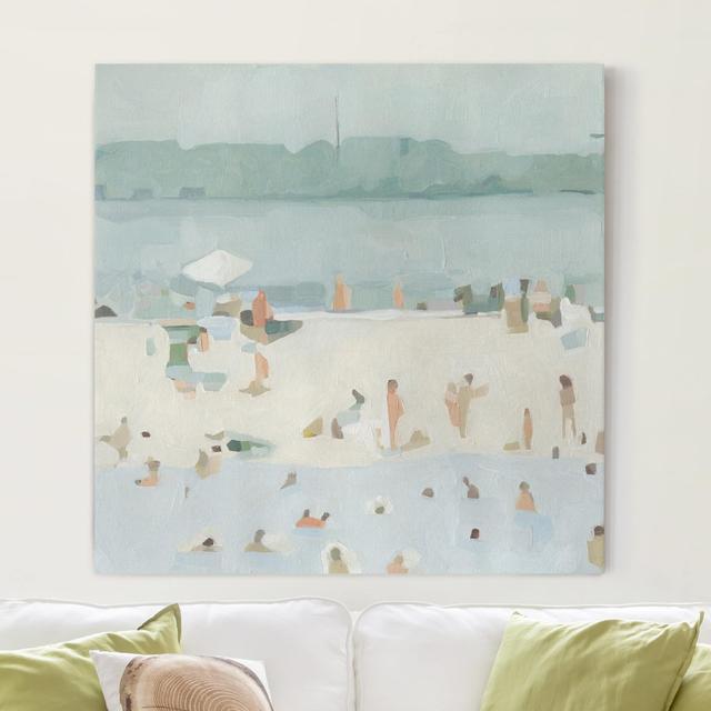 Leinwandbild - Sandbank Im Meer I Haus am Meer Größe: 70 cm H x 70 cm B, Format: 330g/m² Recycled Canvas on Productcaster.