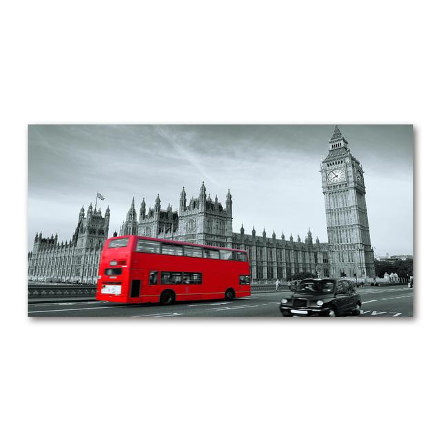 London Bus - Ungerahmte Kunstdrucke auf Leinwand Ebern Designs on Productcaster.