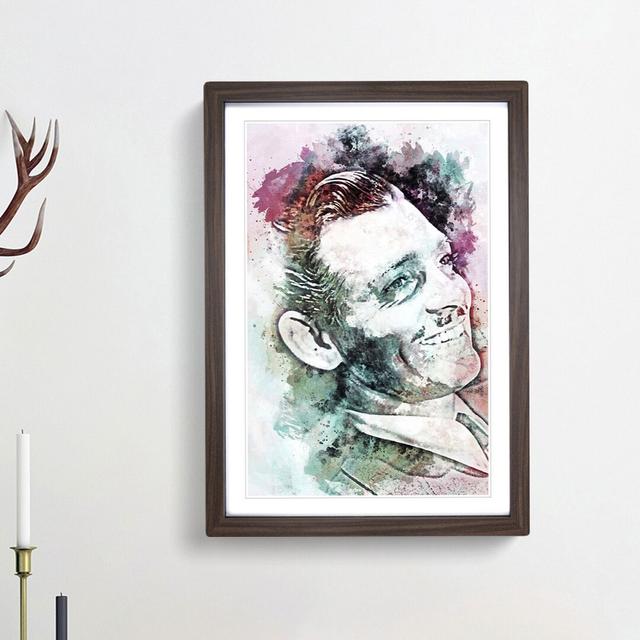 Clark Gable in Abstract - Picture Frame Painting Print East Urban Home Size: 87cm H x 62cm W x 2cm D, Frame Option: Walnut Framed on Productcaster.