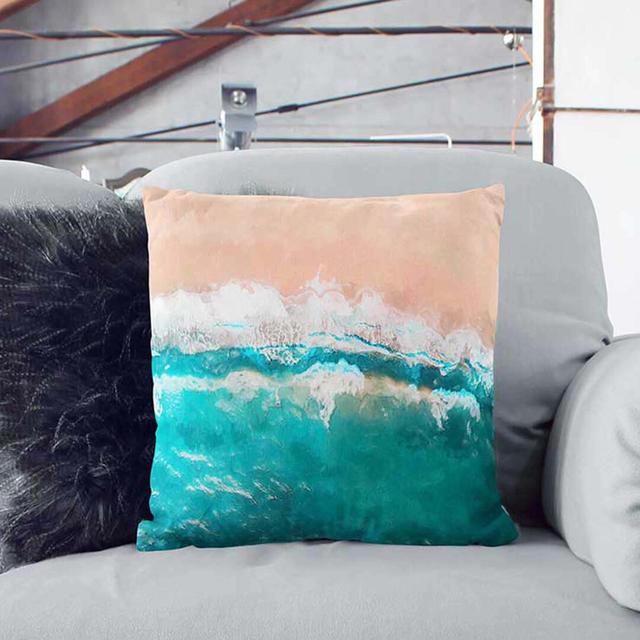 Bixby Creek Monterey California in Abstract Cushion with Filling East Urban Home Backing Colour: White, Size: 55 x 55 cm on Productcaster.