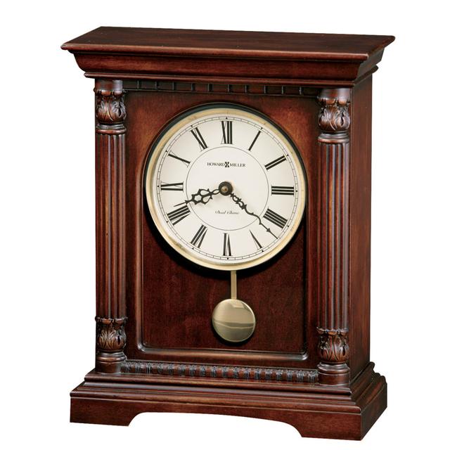 Traditional Roman Numeral Cherry Wood Quartz Movement / Crystal Tabletop Clock in Hampton Cherry Blue Elephant on Productcaster.